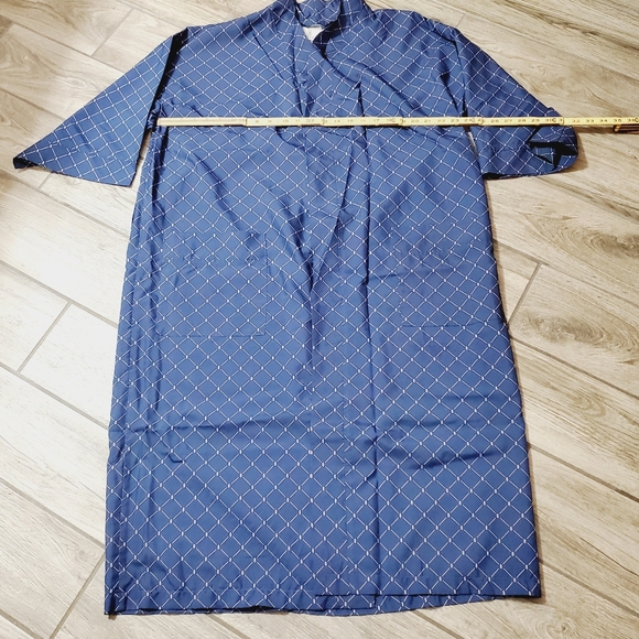 Bill Blass Men's Robe Blue Check Pattern One Size - Picture 6 of 8